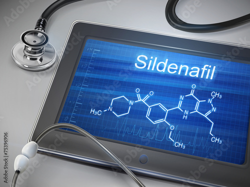 sildenafil word displayed on tablet photo