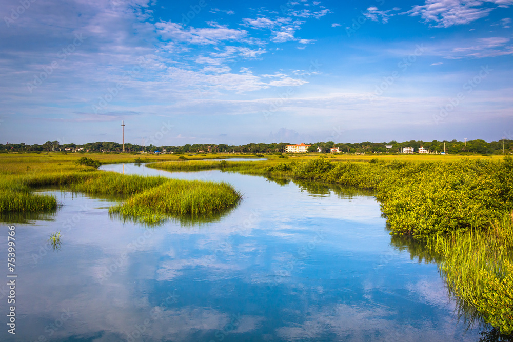Reflections in a marsh in St. Augustine, Florida. Reflections in a marsh in St. Augustine, Florida.