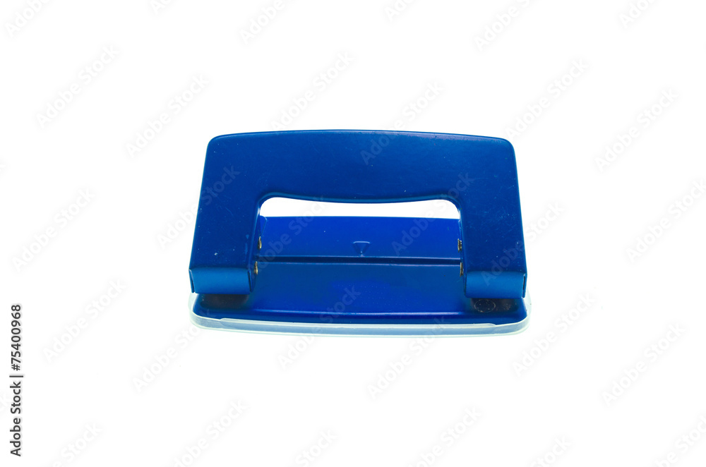 Drilling hole punch with paper isolated on violate floor Drilling hole punch with paper isolated on violate floor