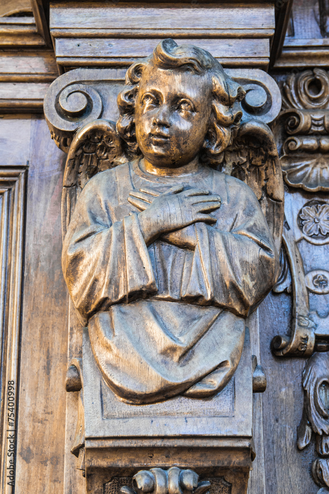 angel carved in wood