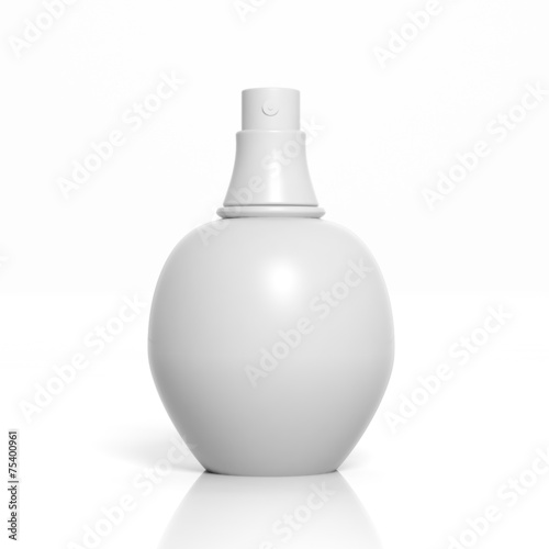 3D blank spray bottle mockup isolated on white
