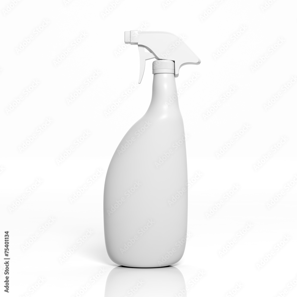 3D blank spray bottle mockup isolated on white 3D blank spray bottle mockup isolated on white