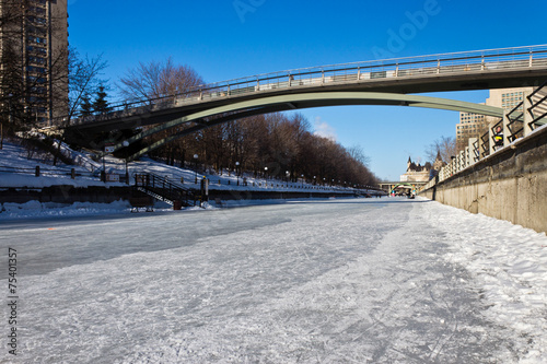 The Rideau Canal in Ottawa, Canada a UNESCO World Heritage Site.