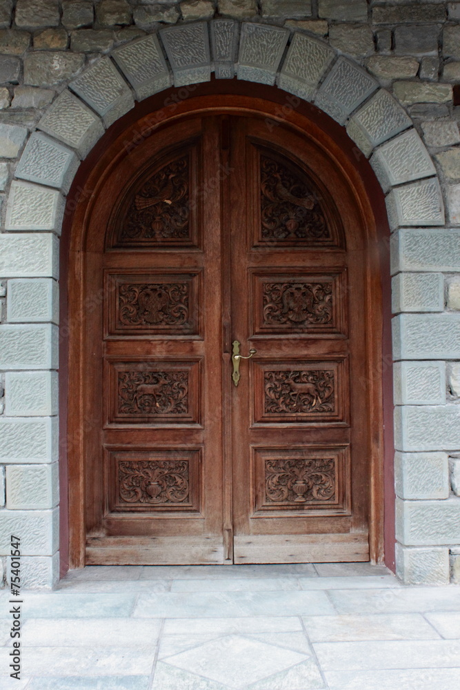 large wooden carved arched Church Doors large wooden carved arched Church Doors