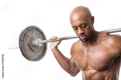 Muscle Man Holding Barbell