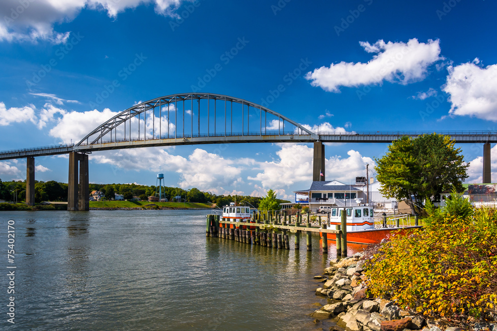 Obraz premium The Chesapeake City Bridge, over the Chesapeake and Delaware Can