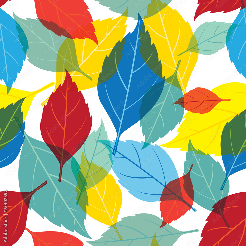 Seamless Colorful Leaves Pattern