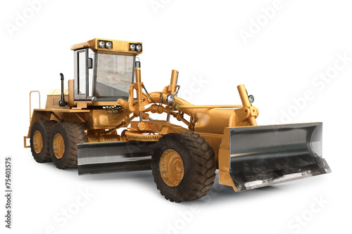 Фотография Generic road grader on a white backgroud.