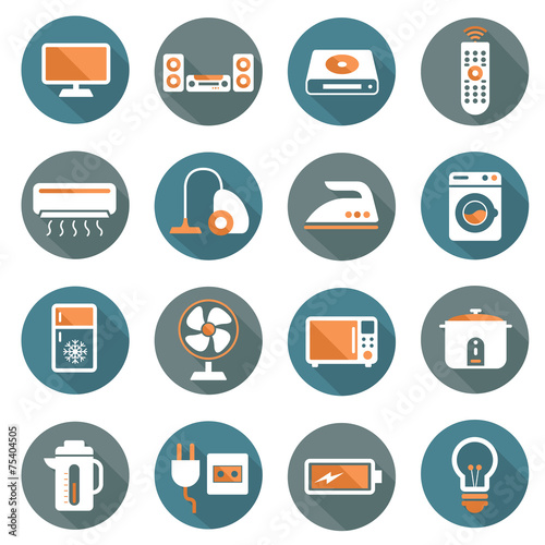 Flat icons set : Electronic Objects