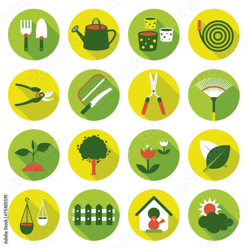 Flat icons set : Garden Object