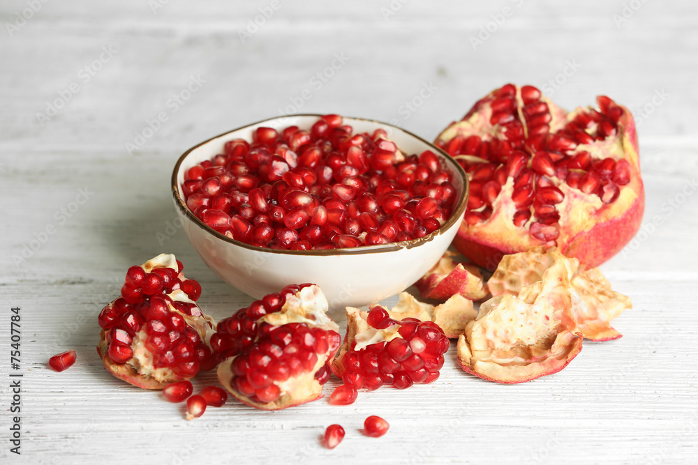 Beautiful composition with juicy pomegranate seeds, Beautiful composition with juicy pomegranate seeds,
