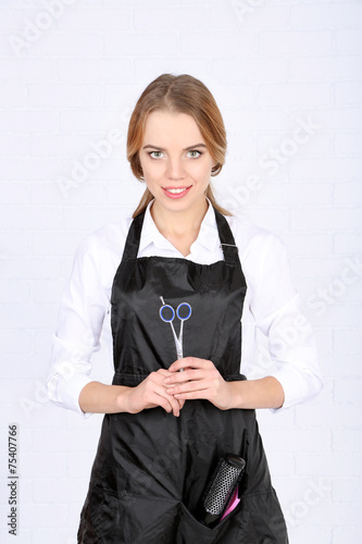 Beautiful girl hairdresser ...