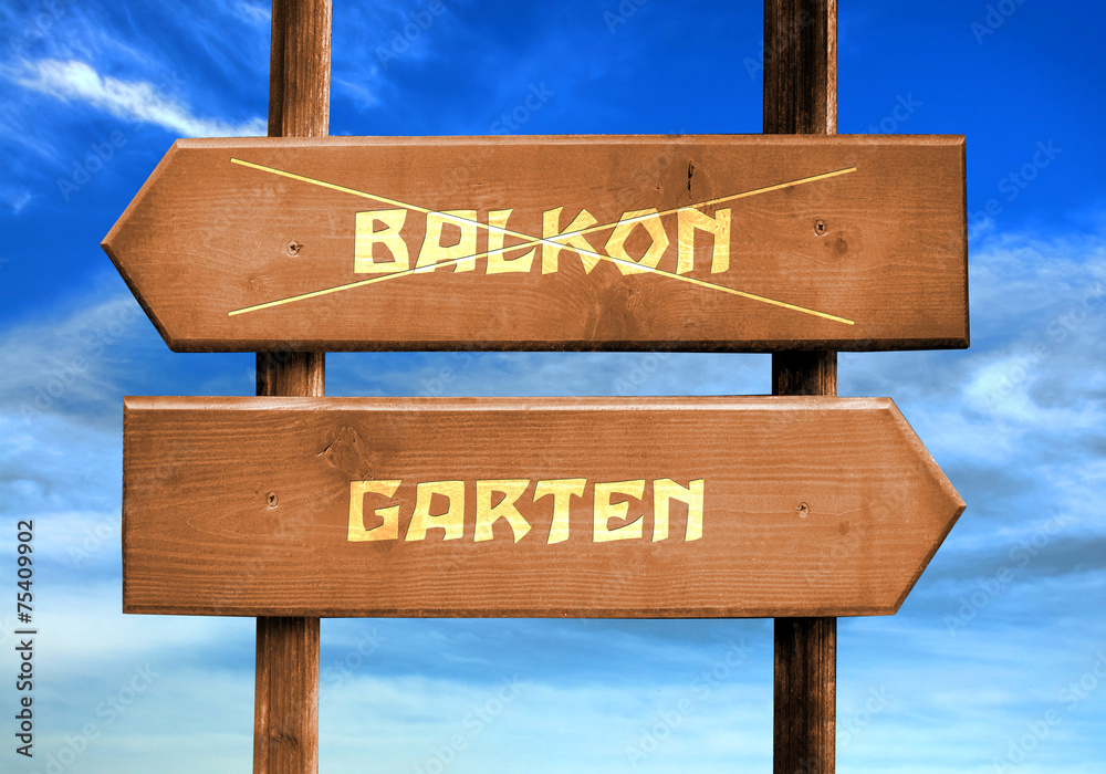 Fototapeta premium Strassenschild 29 - Garten