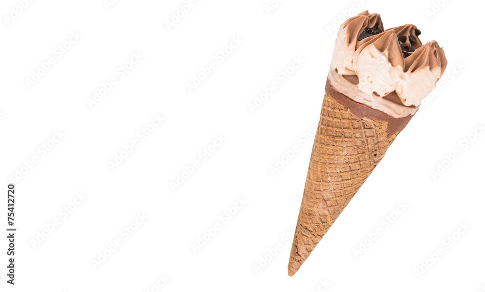 Cone ice cream over white background Cone ice cream over white background