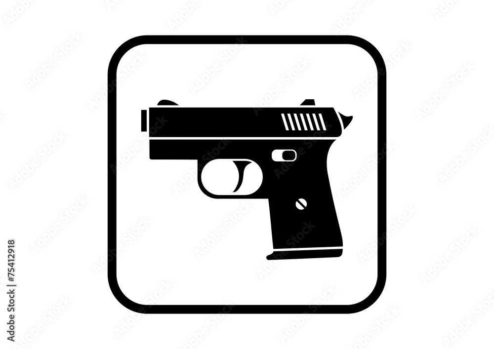 Gun icon on white background Gun icon on white background