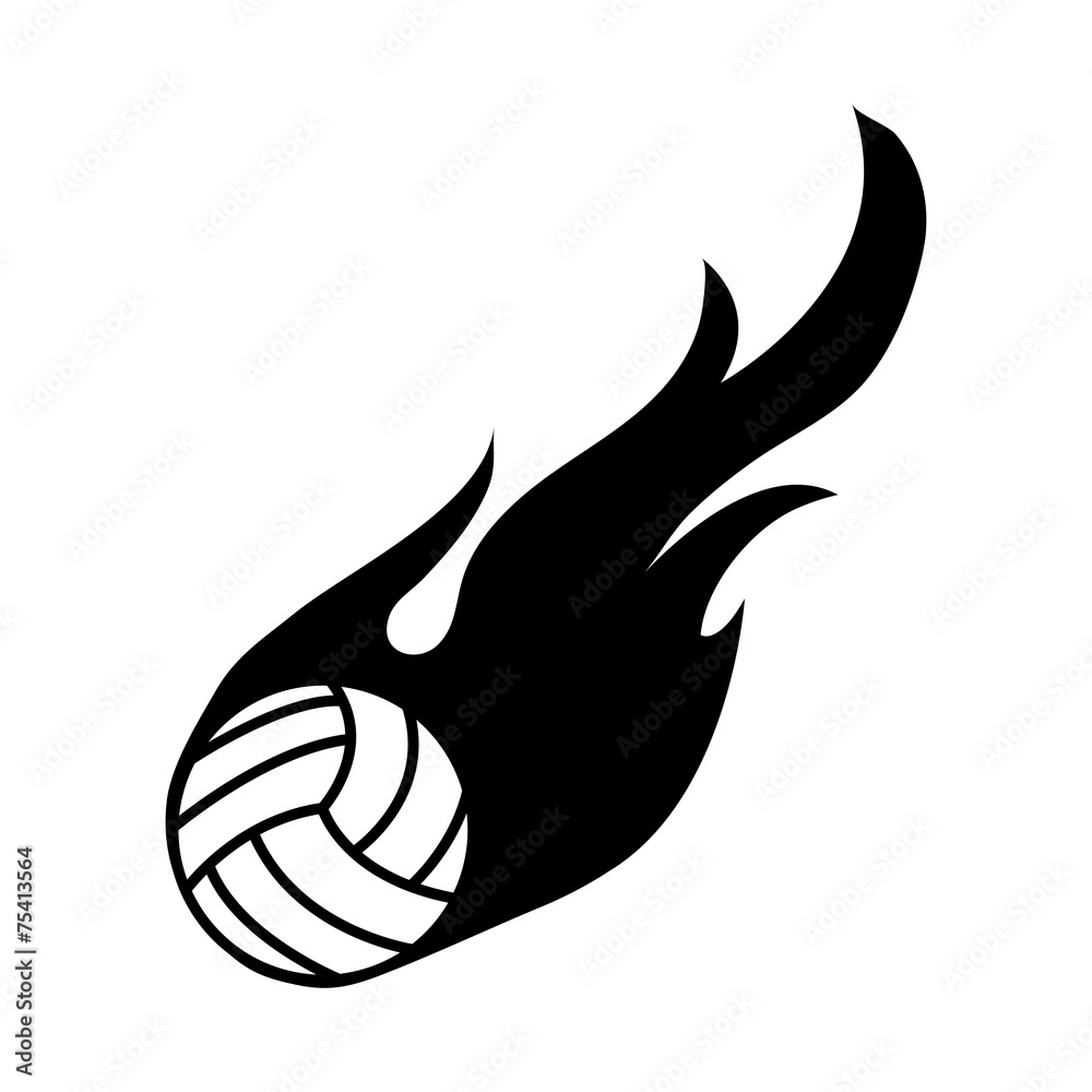 Volleyball on fire