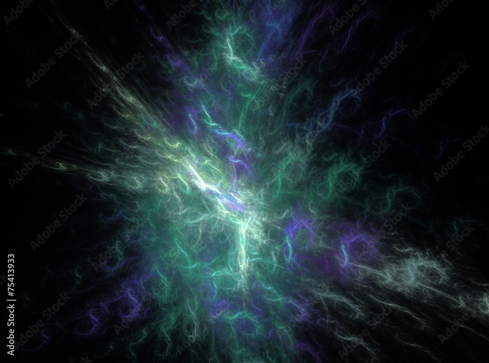 Green bright abstract fractal effect light background