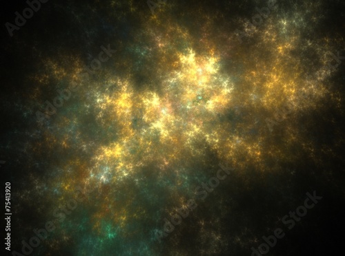 Yellow bright abstract fractal effect light background