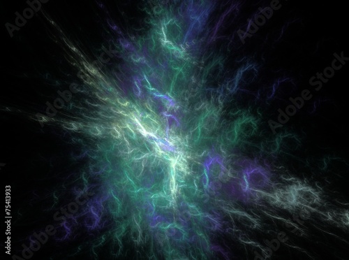 Green bright abstract fractal effect light background