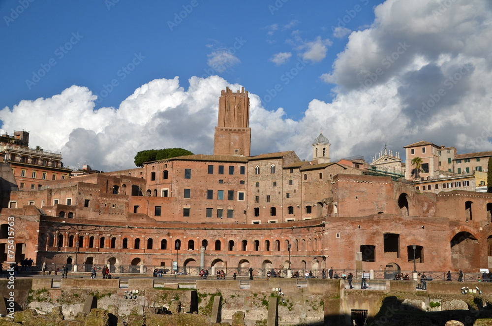 Ruins of Trajan's Forum in Rome, Italy