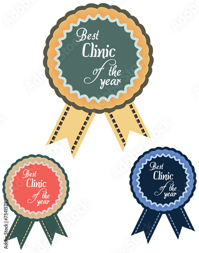 Vector promo label of best of year 2015 award for health care cl