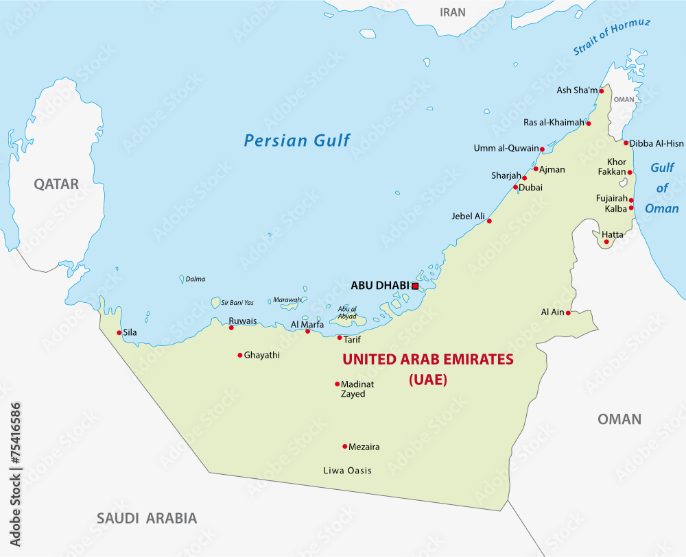 united arab emirates map