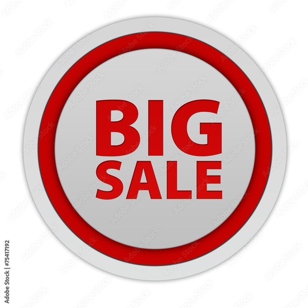 Big sale circular icon on white background Big sale circular icon on white background