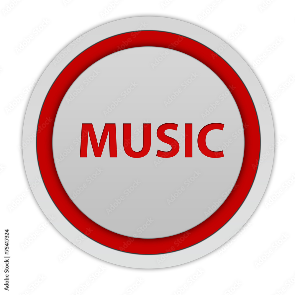 music circular icon on white background music circular icon on white background