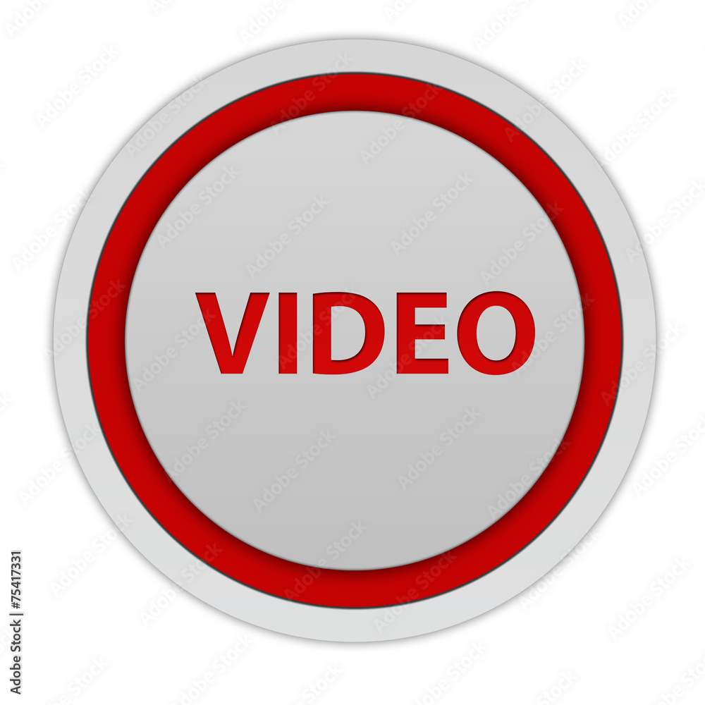 video circular icon on white background