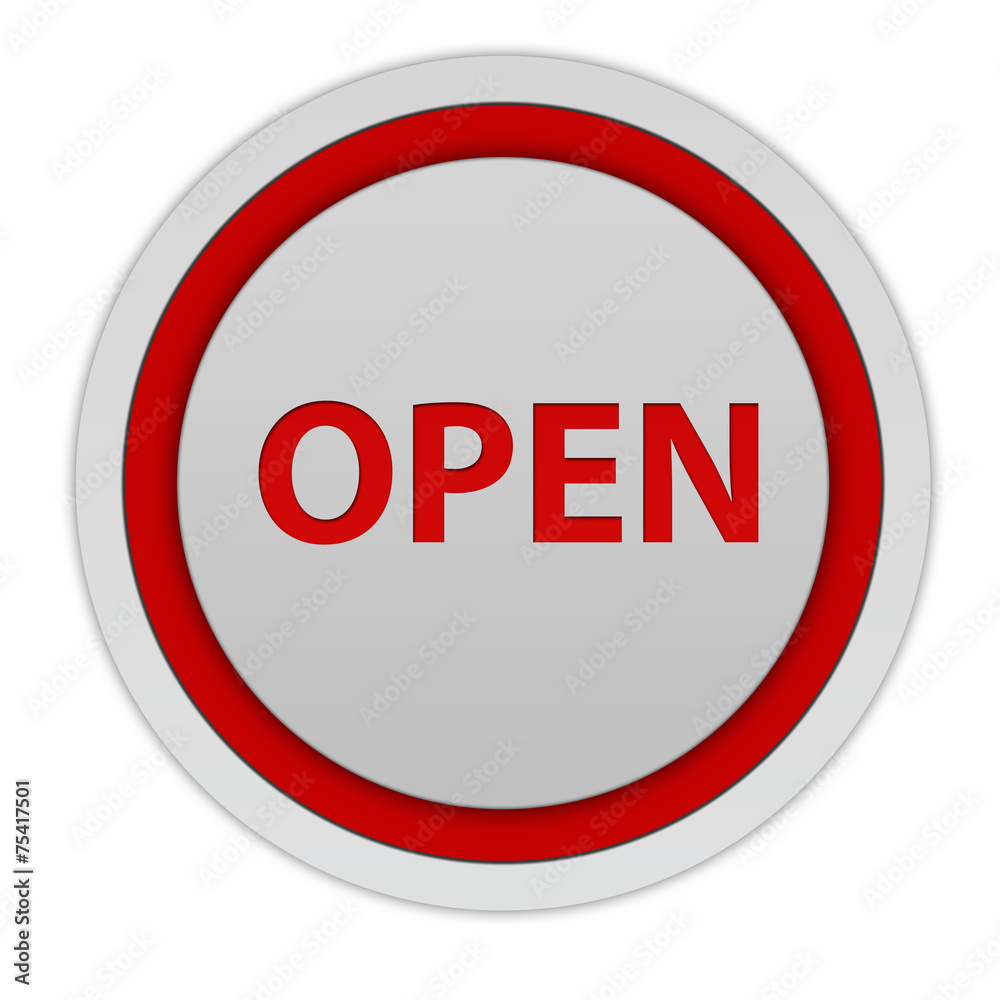 open circular icon on white background open circular icon on white background