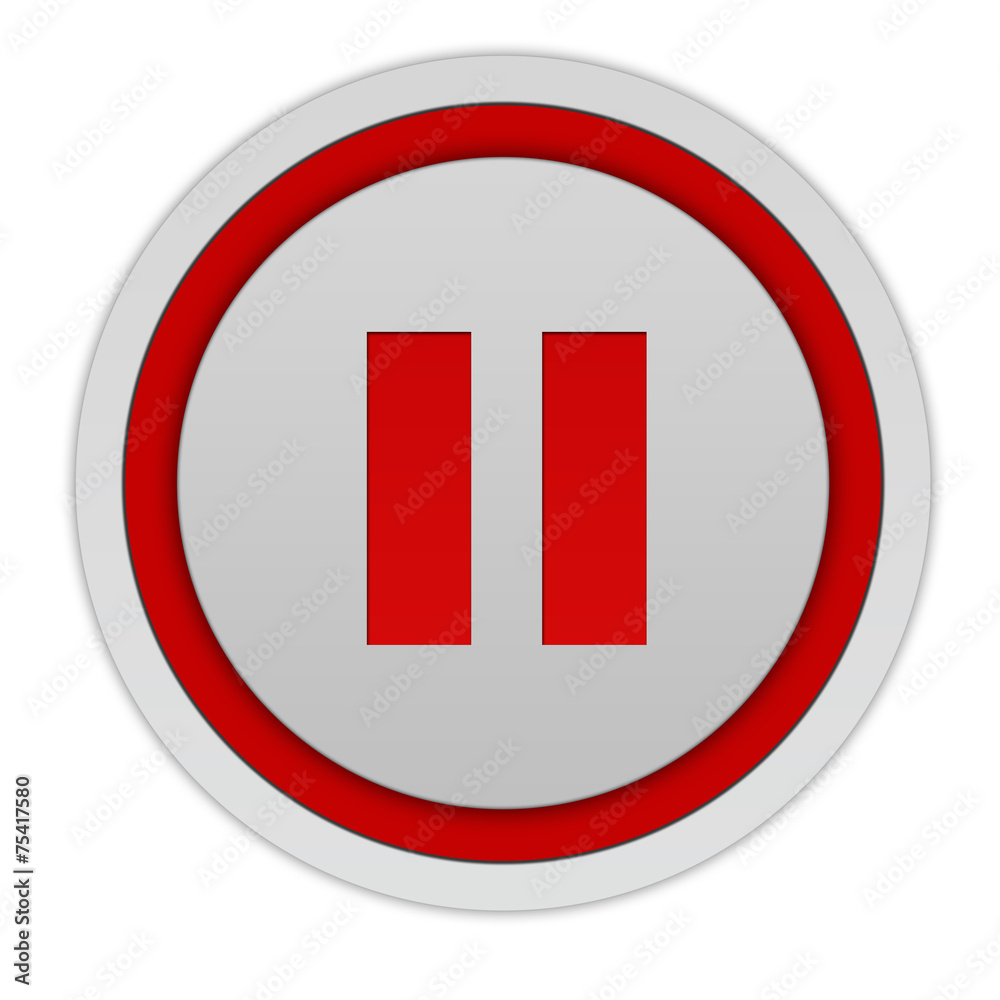 pause circular icon on white background pause circular icon on white background
