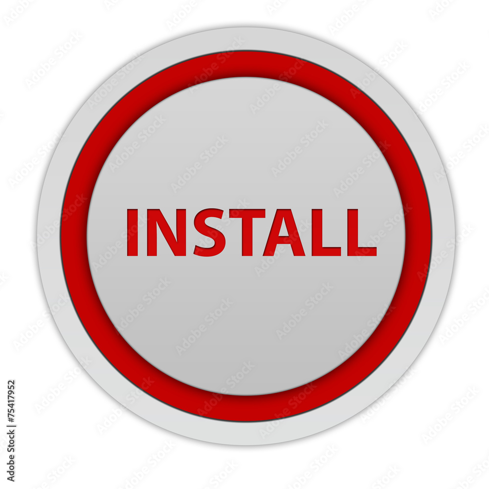 Installation circular icon on white background Installation circular icon on white background