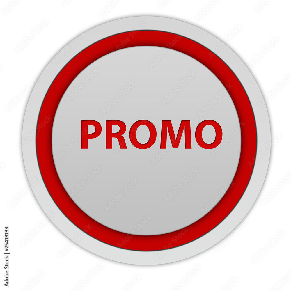 Promo circular icon on white background Promo circular icon on white background
