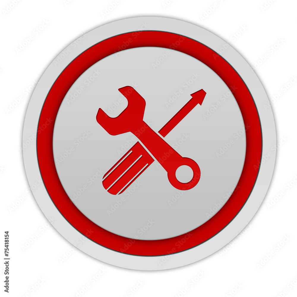 Settings circular icon on white background Settings circular icon on white background