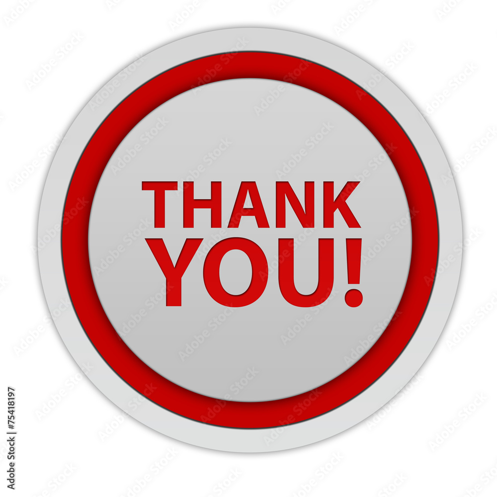 Thank you circular icon on white background Thank you circular icon on white background