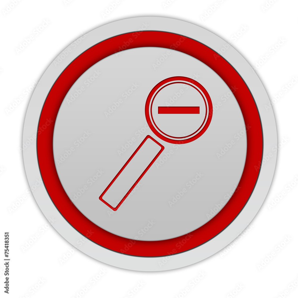 Zoom out circular icon on white background Zoom out circular icon on white background
