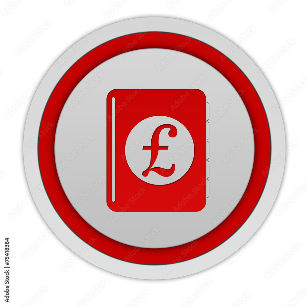 pound money book circular icon on white background pound money book circular icon on white background