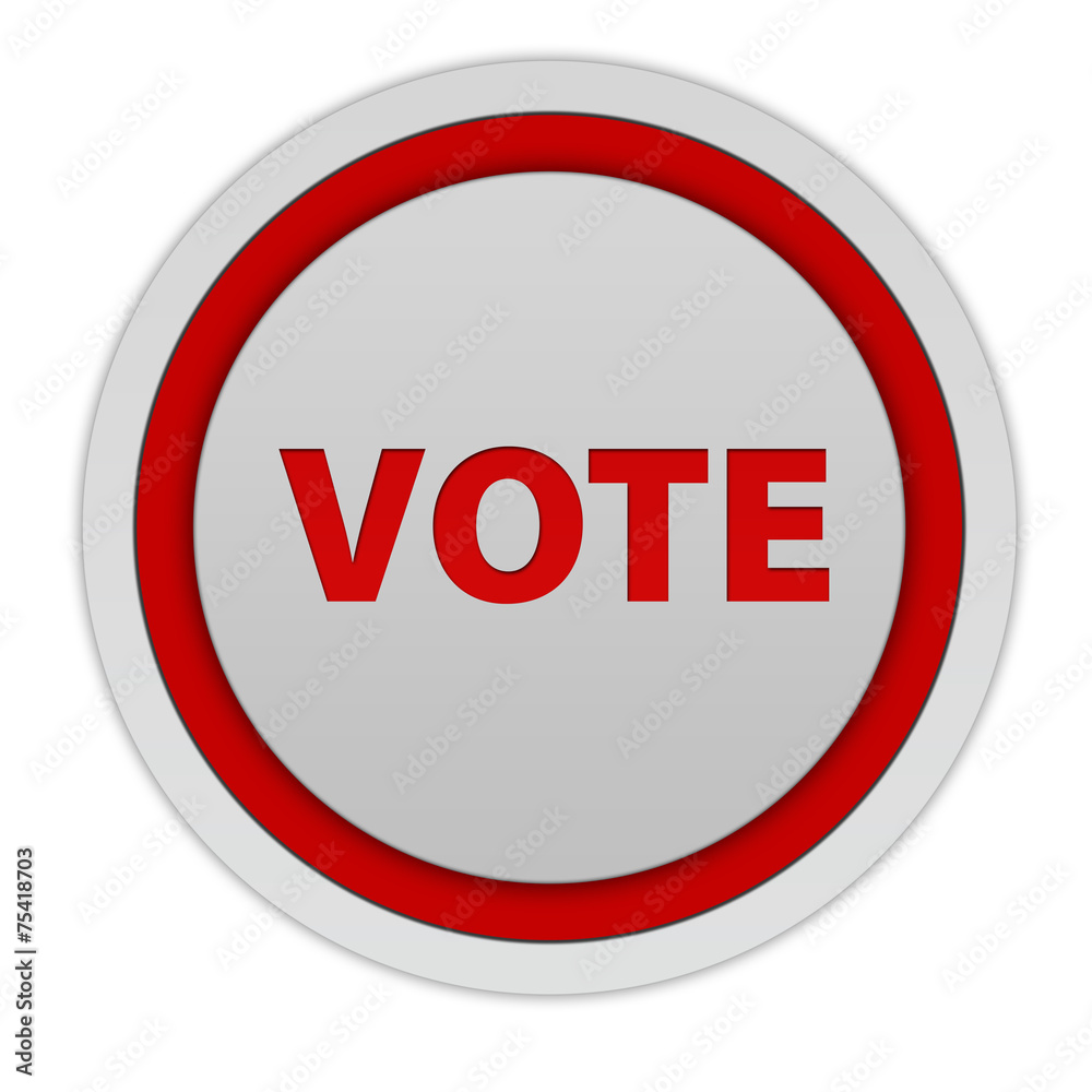 Vote circular icon on white background Vote circular icon on white background