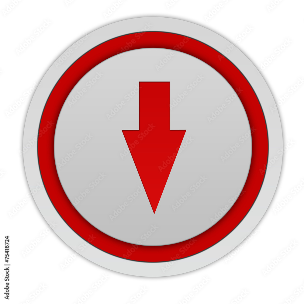 Down Arrow circular icon on white background Down Arrow circular icon on white background
