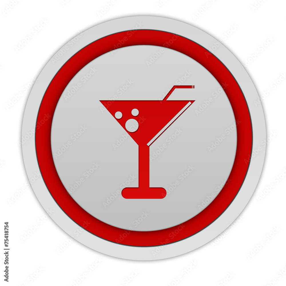 Drink circular icon on white background