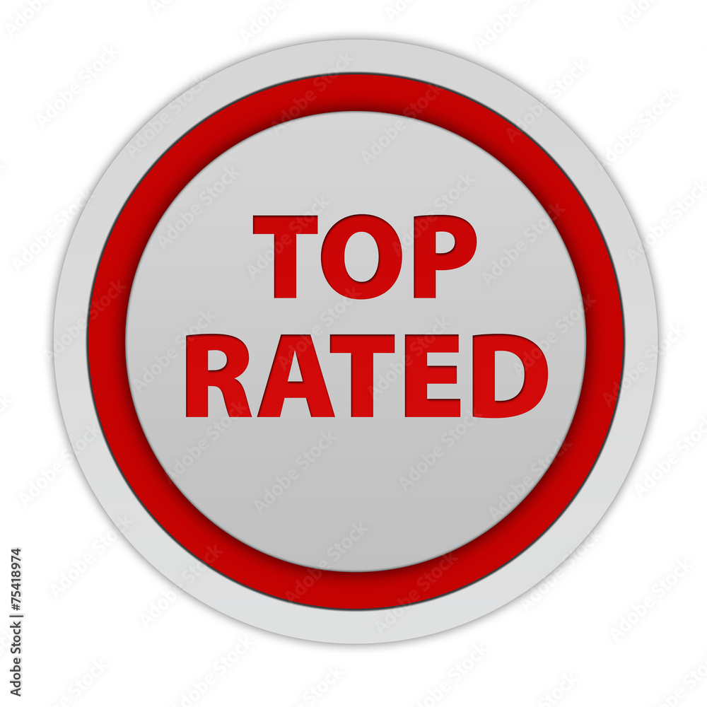 Top rated circular icon on white background Top rated circular icon on white background