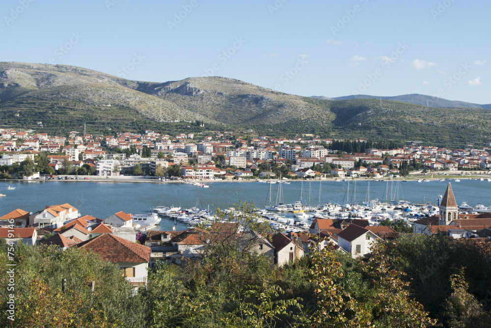 Aerial view on the town of Trogir in Croatia