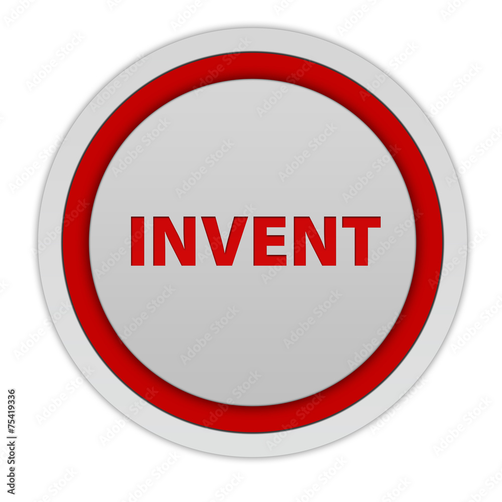 Invent circular icon on white background Invent circular icon on white background