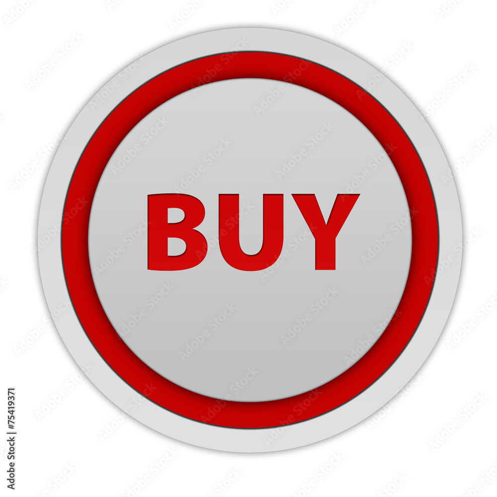 Buy circular icon on white background Buy circular icon on white background