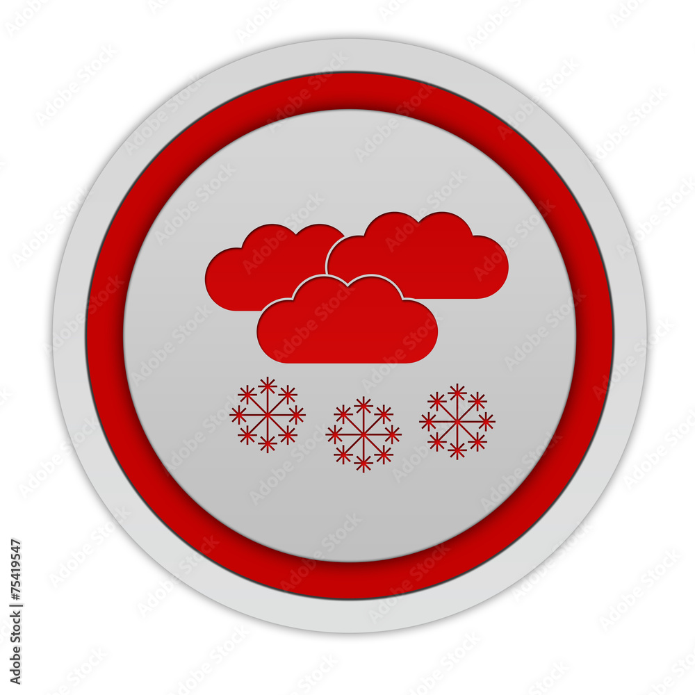 Snow circular icon on white background Snow circular icon on white background