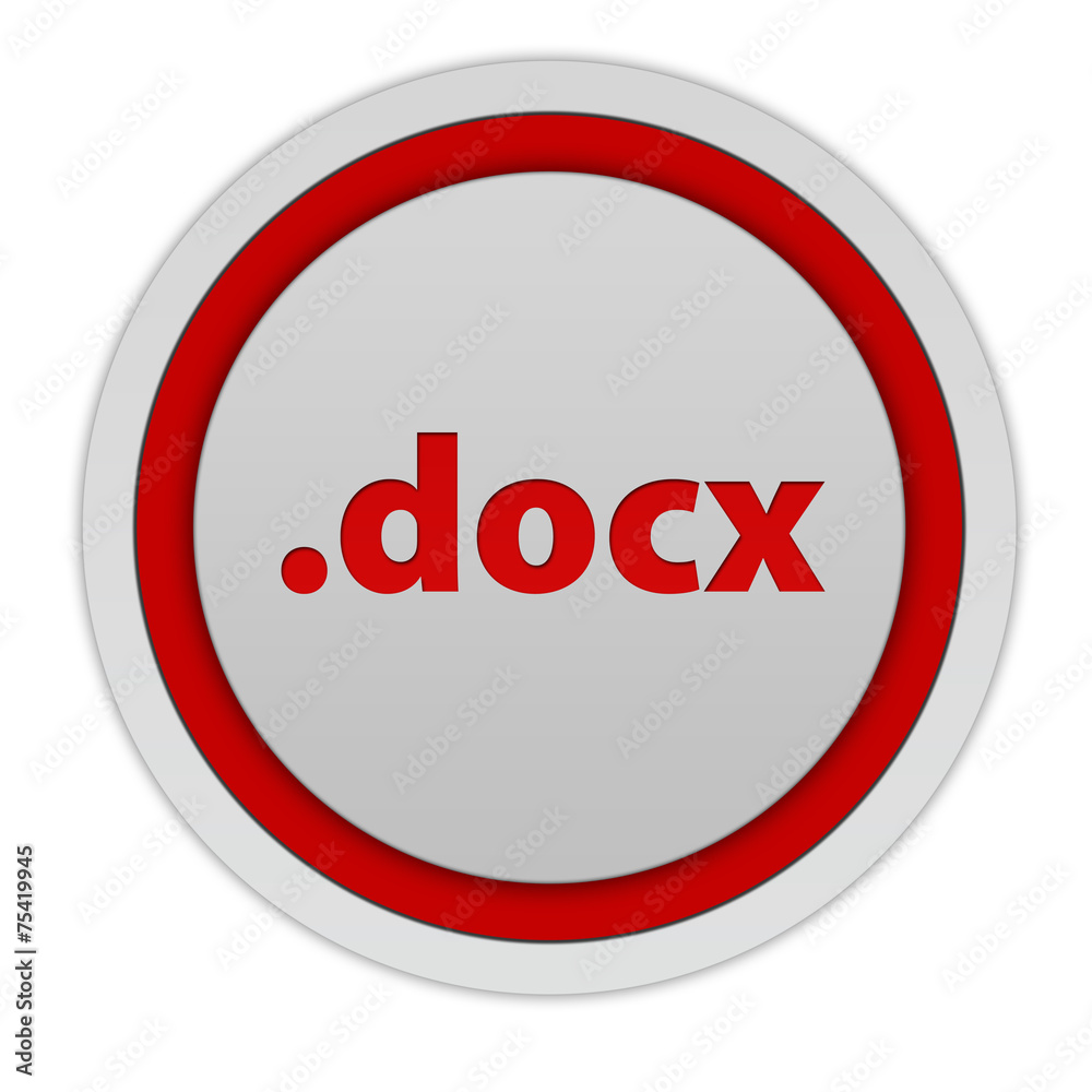 .docx circular icon on white background .docx circular icon on white background