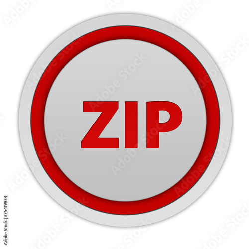 ZIP circular icon on white background