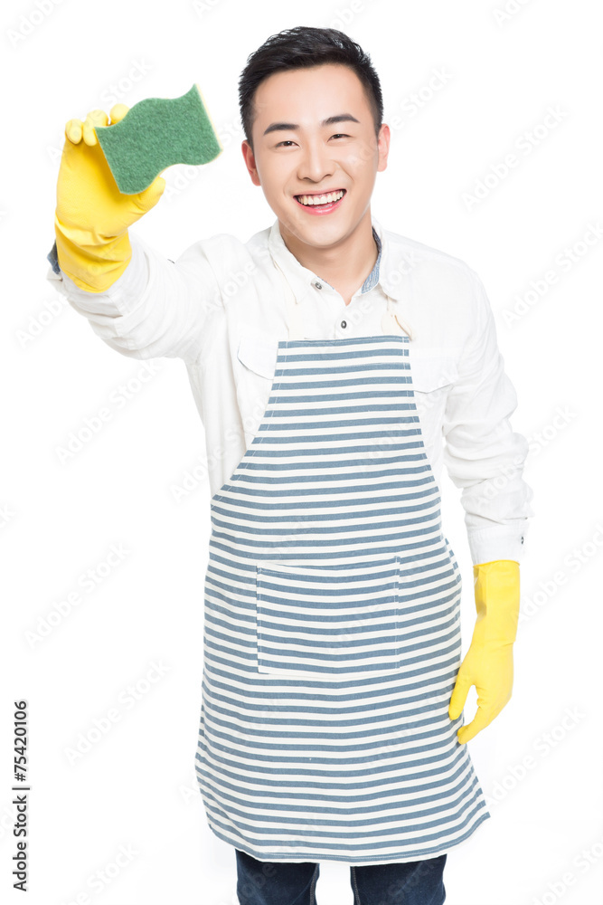 cleaning man cleaning man