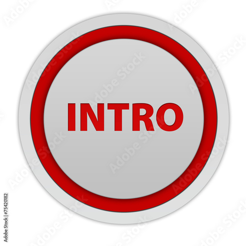 Intro circular icon on white background