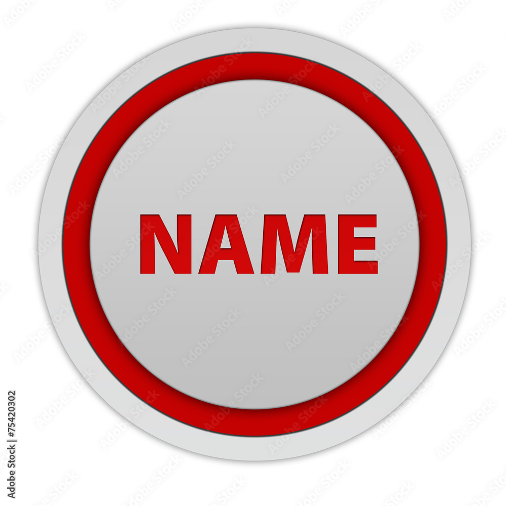 Name circular icon on white background Name circular icon on white background